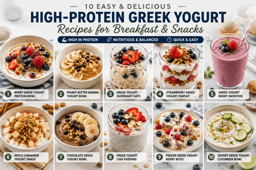 10 high-protein Greek yogurt recipes for breakfast and snacks