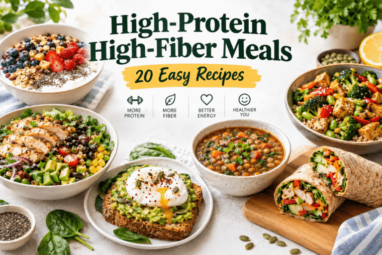 High-Protein High-Fiber Meals: 20 Easy Recipes